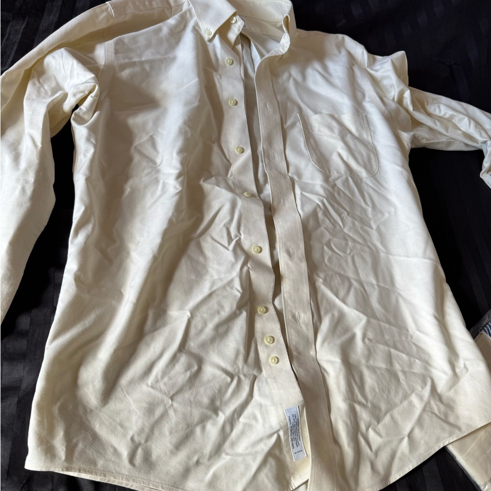 Brooks Brothers Cream Button-Down Dress Shirt